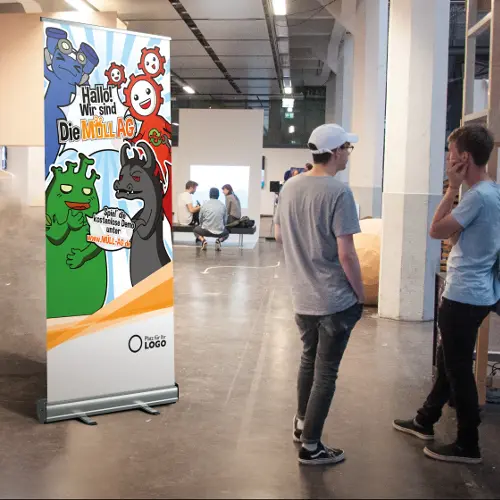 Trash Monsters roll-up at an event